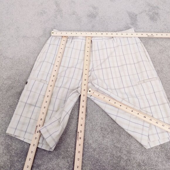 Adidas Men's Athletic Shorts in Cream Size 34 Plaid - Picture 6 of 11
